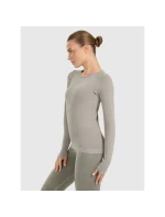 Dámske rýchloschnúce tričko na jogu a pilates s dlhým rukávom slim fit 4F 4FWAW25TFLOF429-41A women's