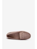 Mokasyny Damskie Z Eko Zamszu Jasnobeżowe Rerceria