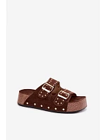 Dámske papuče s prackami a háčikmi Chocolate Ledira Dámske papuče s prackami a háčikmi Chocolate Ledira