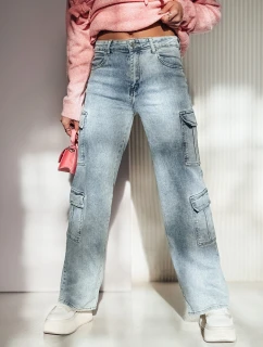 Dámske nákladné baggy džínsové nohavice ARGORAVE modré FashionStreet UY2226