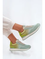 Skórzane Buty Sportowe Z Siateczką Damskie Vinceza 66775 Zielone