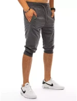 Pánske tmavosivé teplákové šortky FashionStreet SX1533