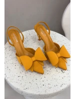 Podpatky s odhalenými patami a mašlí Žluté Eklevia