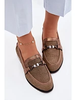 Dámské semišové boty na podpatku s ozdobným detailem Hnědé Meliva