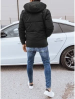 Pánska zimná prešívaná bunda čierna FashionStreet TX4463 Pánska zimná prešívaná bunda čierna FashionStreet TX4463