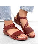 Pohodlné kožené sandále Rieker W RKR685 red