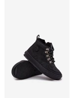 Buty Trekkingowe Trapery Dziecięce Ocieplane Big Star SS374075 Czarne