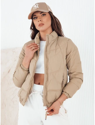Dámska prešívaná prechodná bunda SALECA beige FashionStreet TY4251 Dámska prešívaná prechodná bunda SALECA beige FashionStreet TY4251