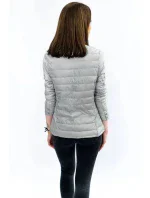 Šedá prešívaná bunda s okrúhlym výstrihom (W73)