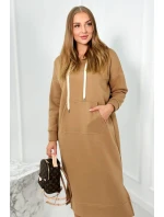 Dlhé šaty s kapucňou Ťava