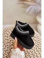 Śniegowce Botki Dziecięce Na Platformie Ocieplane Futerkiem Czarne Vilabria