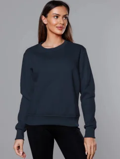 Tmavomodrá dámska tepláková mikina so sťahovacími lemami (W01-25)