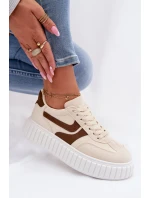 Dámské tenisky na platformě s eko semišem béžové Cadrina