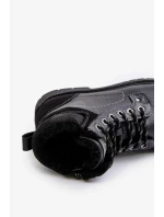 Zateplené pánske trapery z eko kože Black Venredia Zateplené pánske trapery z eko kože Black Venredia