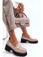 Dámske kožené mokasíny D&A MR870-32 beige Dámske kožené mokasíny D&A MR870-32 beige
