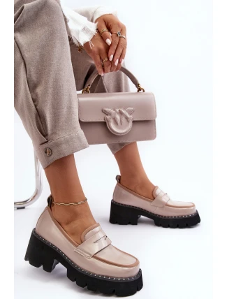 Dámske kožené mokasíny D&A MR870-32 beige Dámske kožené mokasíny D&A MR870-32 beige