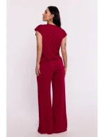 B288 Viskózový zavinovací top s výstrihom do V - bordový B288 Viskózový zavinovací top s výstrihom do V - bordový