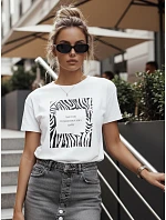 Dámske tričko s potlačou TEBOHON biele FashionStreet RY2499