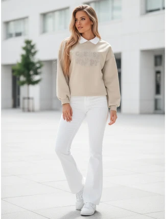 Dámska mikina HAPIRES s nadrozmernou potlačou cappuccino FashionStreet BY1483 Dámska mikina HAPIRES s nadrozmernou potlačou cappuccino FashionStreet BY1483