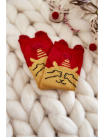 Detské vianočné ponožky Bear Cosas Red-Yellow