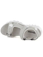 Dámske kožené športové sandále so suchým zipsom sivé Artiker 56C1244