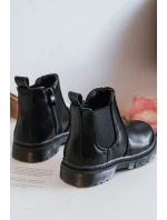 Dziecięce Skórzane Ocieplane Botki Czarne Porky