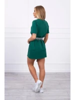 Šaty s ozdobným pásikom zelené