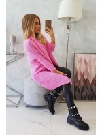 Sveter s netopierími rukávmi svetlo ružový