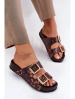 Pachnące Klapki Damskie Z Klamrami Panterka ZAXY RR285059 Brązowe