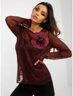 Dámska blúzka s tielkom LK KMPL 506635.54P čierna a červená - FPrice