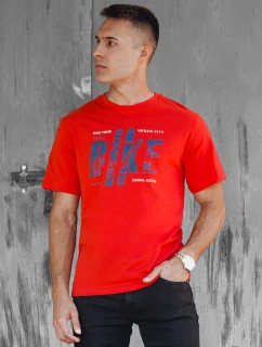 Pánske oranžové tričko s potlačou FashionStreet RX5448