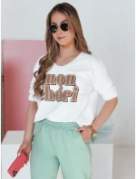 Dámska bavlnená blúzka s potlačou CHERINO biela FashionStreet RY2828 Dámska bavlnená blúzka s potlačou CHERINO biela FashionStreet RY2828