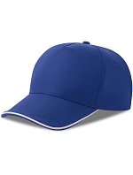 Atlantis Headwear Recy Five Piping – 5-panelová sendvičová čiapka 33.0282 kráľovská modrá/biela