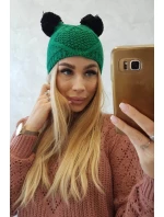 Fleecová čiapka 2 brmbolce K291 zelená