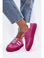 Dámske kožené semišové tenisky na platforme Fuchsia Artelle Dámske kožené semišové tenisky na platforme Fuchsia Artelle