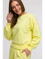 B293 Mikina s otvoreným chrbtom - citrónová