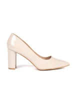 Praktické hnedé lodičky pre ženy na širokom podpätku Praktické hnedé lodičky pre ženy na širokom podpätku