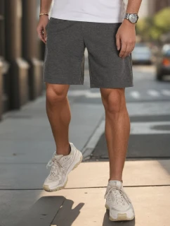 Pánske tmavosivé teplákové šortky FashionStreet SX2484