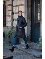 Čierna dámska prešívaná bunda so stojačikom (AG8-001)