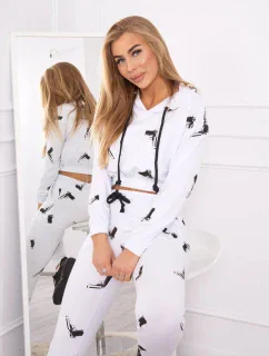 Sada s potlačou pištole biela