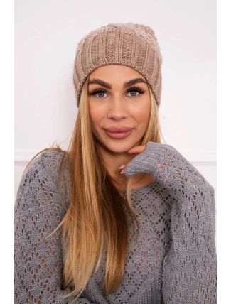 Fleecová čiapka Paris K213 tmavo béžová