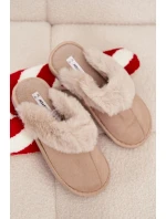Dámské pantofle s kožešinou béžové Carisse