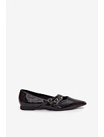 Lakované balerínky KL2913 Palenna Black - Sweet Shoes Lakované balerínky KL2913 Palenna Black - Sweet Shoes