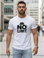 Pánske bavlnené tričko s potlačou No limit white FashionStreet NX0129R