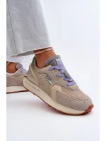 Sneakersy Damskie Na Platformie Memory Foam System Big Star NN274681 Beżowe