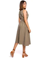 S224 Šaty bez rukávov s umelým zavinovaním - čierne S224 Šaty bez rukávov s umelým zavinovaním - čierne