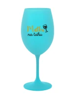 MATKA NA TAHU - tyrkysová sklenice na víno 350 ml