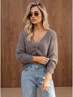 Dámsky oversize sveter so zberaným predným dielom Fango FashionStreet MY2645 Dámsky oversize sveter so zberaným predným dielom Fango FashionStreet MY2645