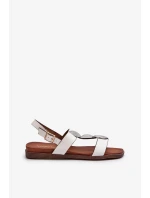 Dámske ploché sandále s ozdobami Sergio Leone White