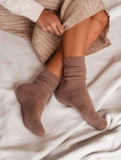 Dámske ponožky z alpakovej vlny - tmavobéžové